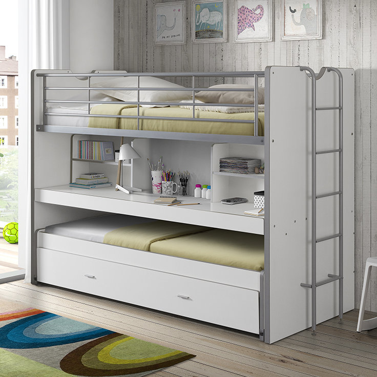 Vipack Bonny European Single High Sleeper Bed with Storage Wayfair.co.uk